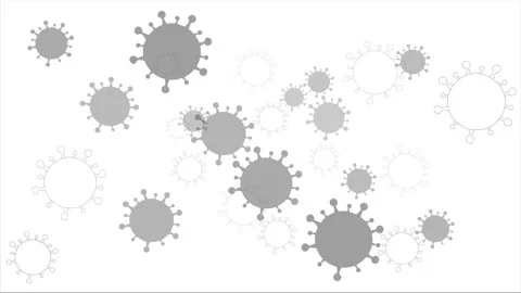 Animated rectangle background of grey and white germs covering entire frame.  Stock Footage 168626697