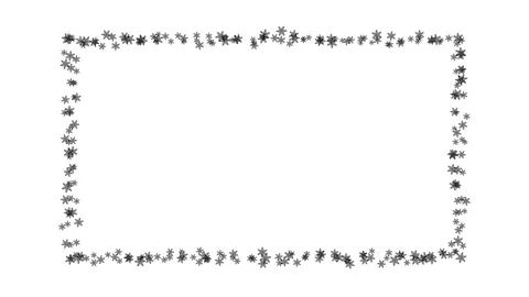Animated rectangular black snow frame on white background. Video stock 120577440