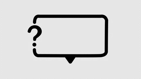 Animated Rectangular Speech Bubble Question Mark Icon Motion Graphics Stock-Footage 347356372