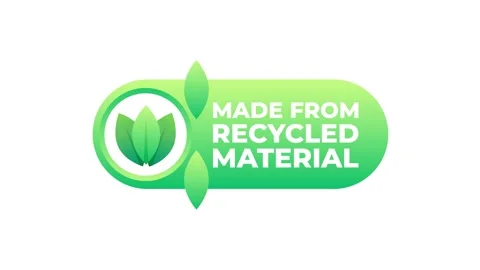 Animated recycled material logos appearing on white and blue backgrounds Stock Footage 309523439