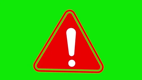 Animated red alert icon on green screen background in 4k Stock Footage 323315620