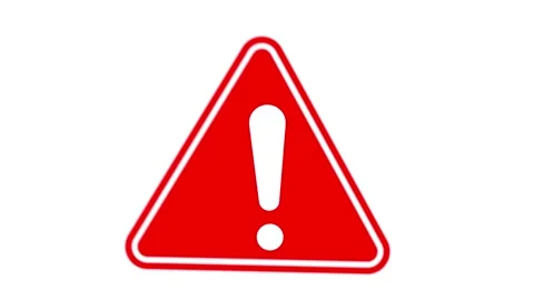 Animated red alert icon on white screen background in 4k Stock Footage 323315615