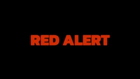 Animated red alert warning signs on black background Stock Footage 337533928