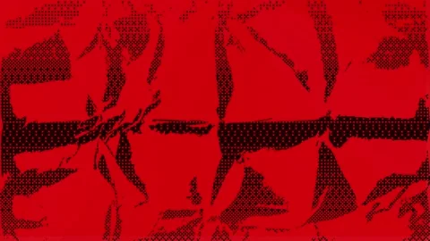Animated red and black background with bitmap texture on crumpled paper back Stock Footage 300936851