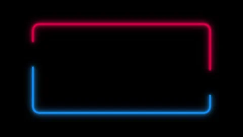 Animated Red and Blue Neon Rectangle Borders Stock Footage 341954587