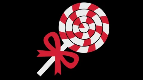 Animated red and white striped Christmas candy cane moves playfully Stock Footage 320286830