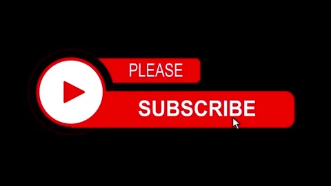 Animated Red and White Subscribe Button with Cursor Click and Notification Bell Stock Footage 348207228