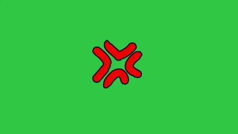 Animated red anger symbol throbbing on green screen background for anime videos Stock-Footage 329905396