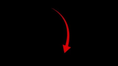 Animated red arrow with trailing dots on black pointing left, right, up and.. Vídeos de archivo 334735645