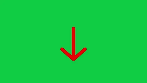 Animated red arrows pointing down on green screen background Stock-Footage 345548618