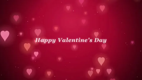 Animated Red Background with Floating Hearts and Happy Valentine's Day Greeting 스톡 동영상 345764786