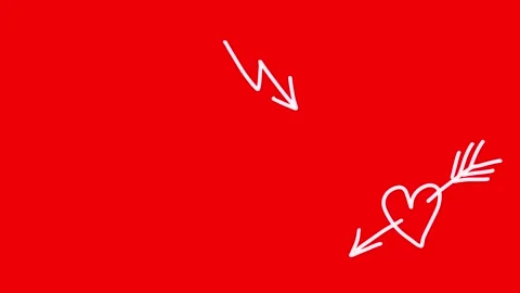 Animated red background with handwritten elements, inscriptions and signs in Stock Footage 244449075