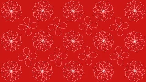 Animated red background of rotating flowers Stock Footage 254793408