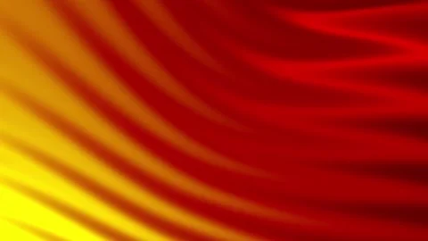 Animated red background with yellow waves soft smooth  flows organic, copy space Stock Footage 297338355