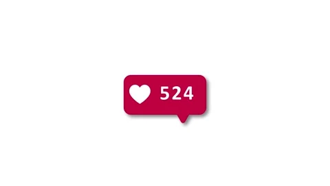 Animated red beating heart rate counter shows social media engagement. 4k o.. Stock Footage 308016685