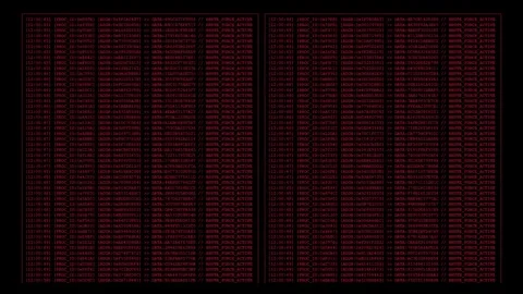 Animated Red Brute Force Attack Console with Dual Data Streams Stock Footage 339156520