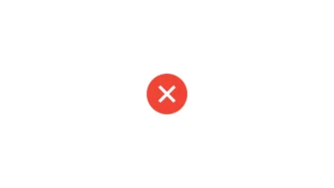 Animated Red Cancel Icon on White Background Vídeos de archivo 333784720