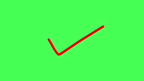 Animated Red Checkmark Drawing Process on Green Screen Background. Video stock 325793261