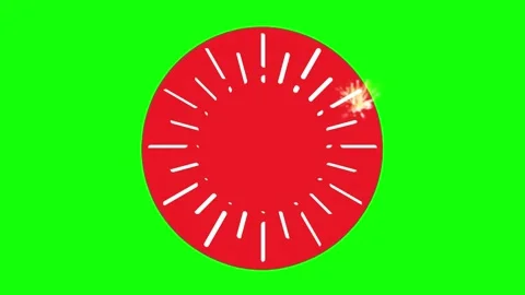 Animated red circle explosions on green background Video stock 337527199