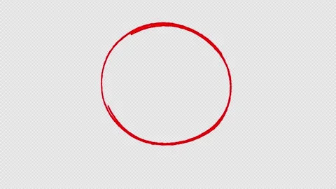 Animated red circle marker drawing effect, hand-drawn highlighter scribble,.. Stock Footage 312237726