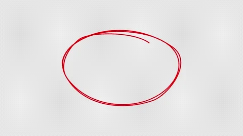 Animated red circle marker drawing effect, hand-drawn highlighter scribble,.. Stock Footage 323022484