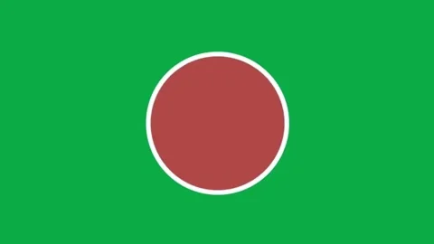Animated red circle with white border scaling on green screen background loop Stock Footage 332067134