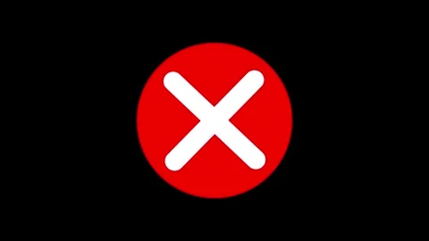 Animated red circle with white cross symbol appearing on black background. 库存影片 337444062