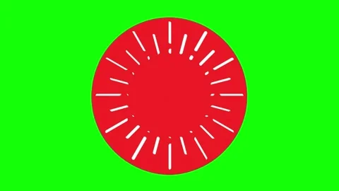 Animated red circles with white lines on green background Stock Footage 337527547