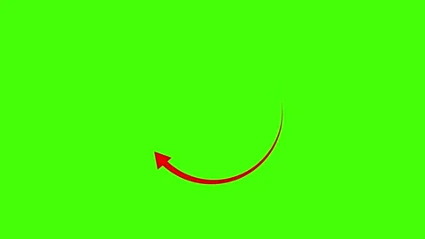 Animated red circular arrow on green background. looping motion graphic for.. Stock Footage 315180754