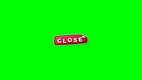 Animated red close sticker buttons on green screen background. 4K Video stock 343265604