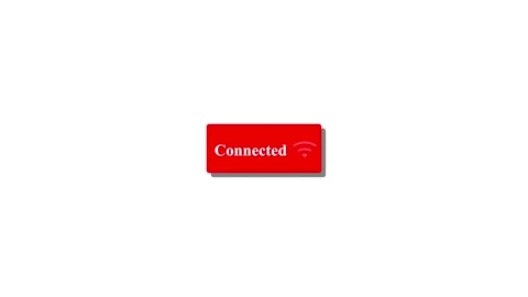 Animated red connected button with Wi-Fi symbol on a white background. Stock Footage 258342174