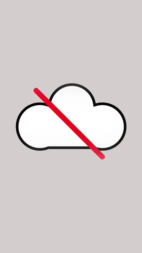 Animated red cross mark cloud icon showing no access and error alert vertic.. Stock Footage 321627840