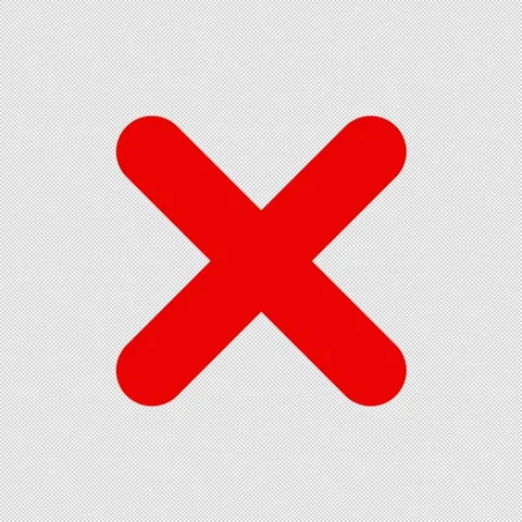 Animated Red Cross Mark Icon with Alpha Channel Stock Footage 342048506