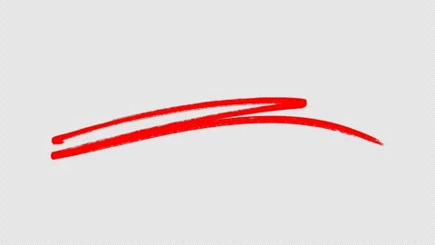Animated Red Curved Scribble Underline Sketch Hand Drawn Doodle Motion Graphics Stock Footage 347880025