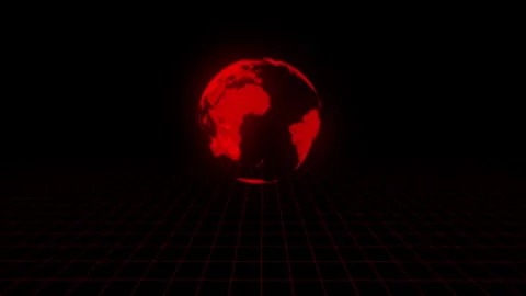 Animated red digital globe global network technology data visualization sci.. Stock Footage 316512704