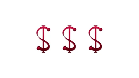 Animated red dollar signs rotating on white background, for financial marke.. Stock Footage 344857252