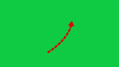 Animated red dotted arrow showing upward trajectory symbolizing growth prog.. Video stock 330114495