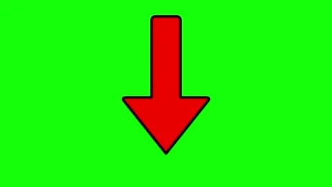 Animated red down arrows on green screen background Stock-Footage 345548616
