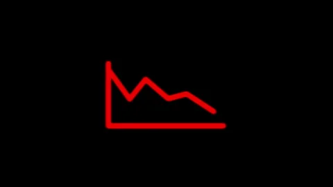 Animated Red Downtrend Loss Graph on Black Background Stock Footage 310491003