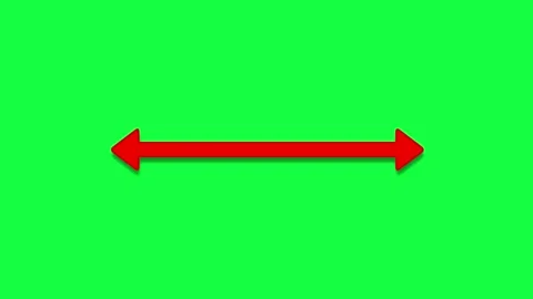 Animated Red Expanding Horizontal Double Arrow Green Screen Stock Footage 341780101