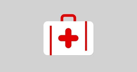 Animated red first aid kit icon. Animation, pictogram, motion graphics. 库存影片 123900104
