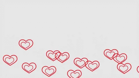 Animated red flying hearts. Stock Footage 291957561