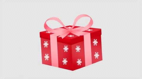 Animated red gift box, for Christmas. Stock Footage 288855801