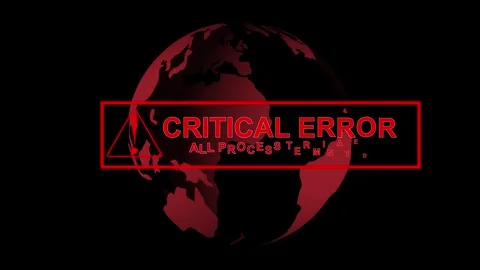 Animated red globe highlights warning triangle and rectangular alert bar de.. Stockbeeldmateriaal 321586173