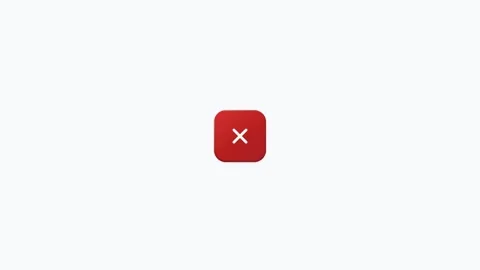 Animated red glossy close button icons on white background. 4K Video stock 343265593