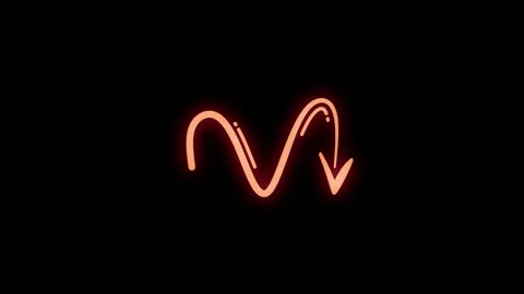 Animated Red Glowing Double Arch Wave Arrow Graphic Stock Footage 344572161