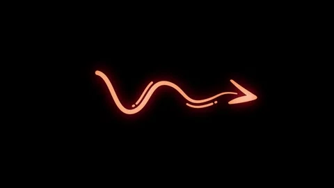 Animated Red Glowing Double Wave Arrow Motion Graphic Video stock 345958454