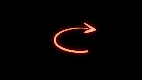 Animated Red Glowing Oval Arc Curved Arrow Graphic Stock Footage 344572401