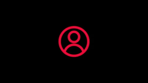Animated Red Glowing Profile Icon on Black Background Stock Footage 310502755