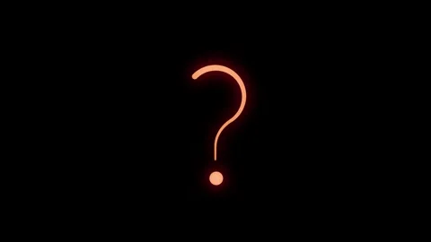 Animated Red Glowing Question Mark Icon on Black Background Stock Footage 344572334